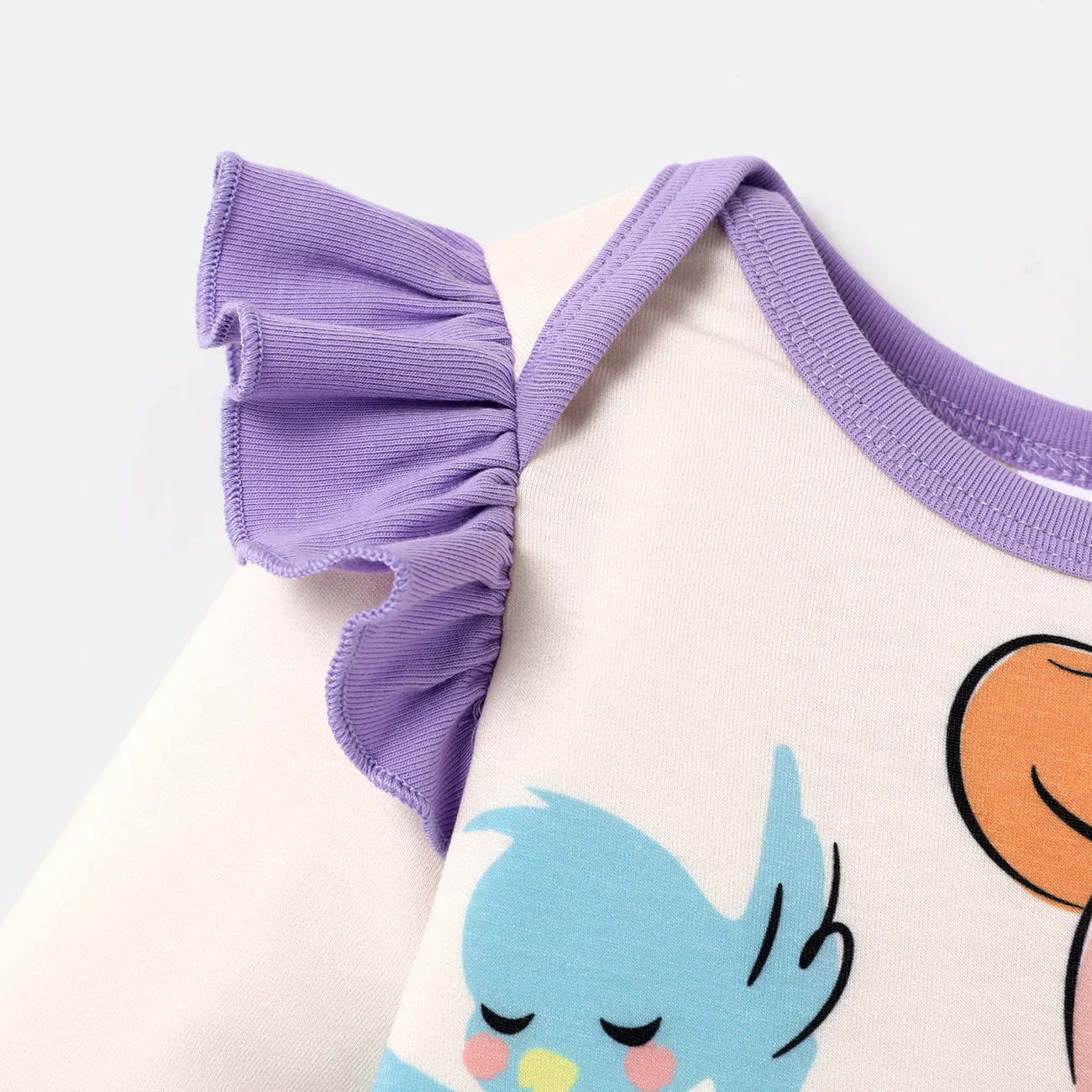 Disney Princess Baby Girl Naia™ Character Print Ruffled Long-sleeve Jumpsuit  Apricot big image 1