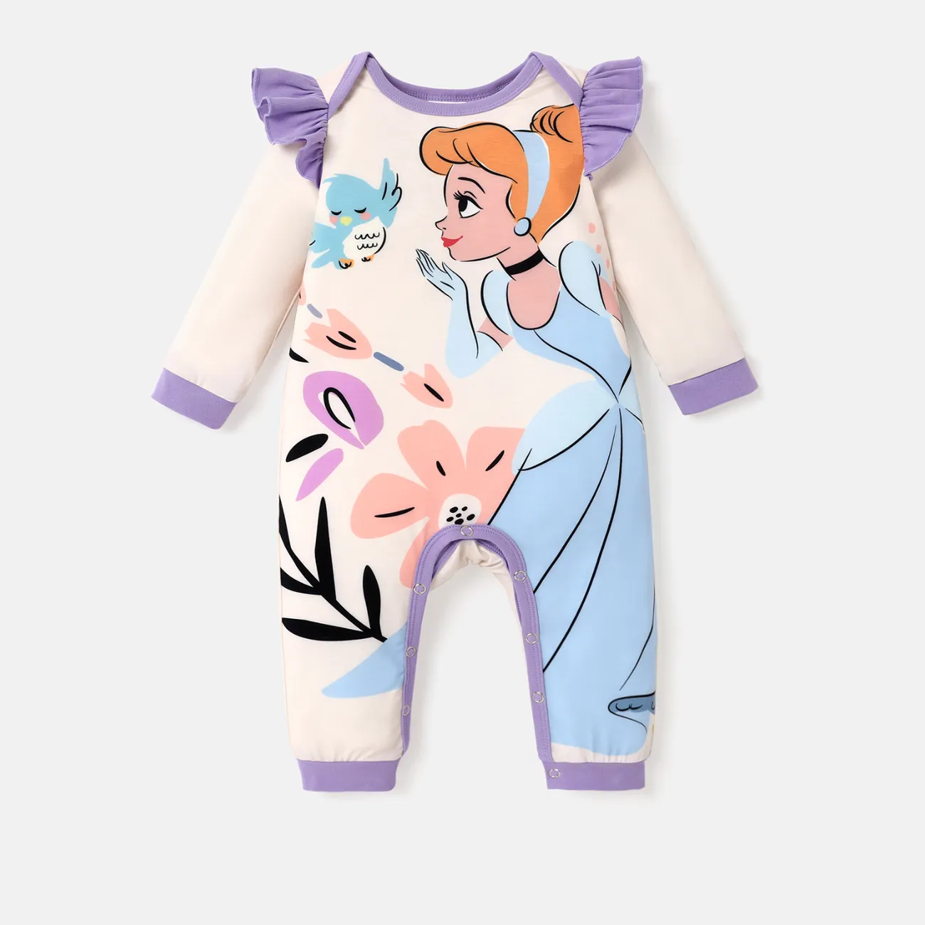 Disney Princess Bébé Fille Manches à volants Enfantin Manches longues Combinaisons Abricot big image 1