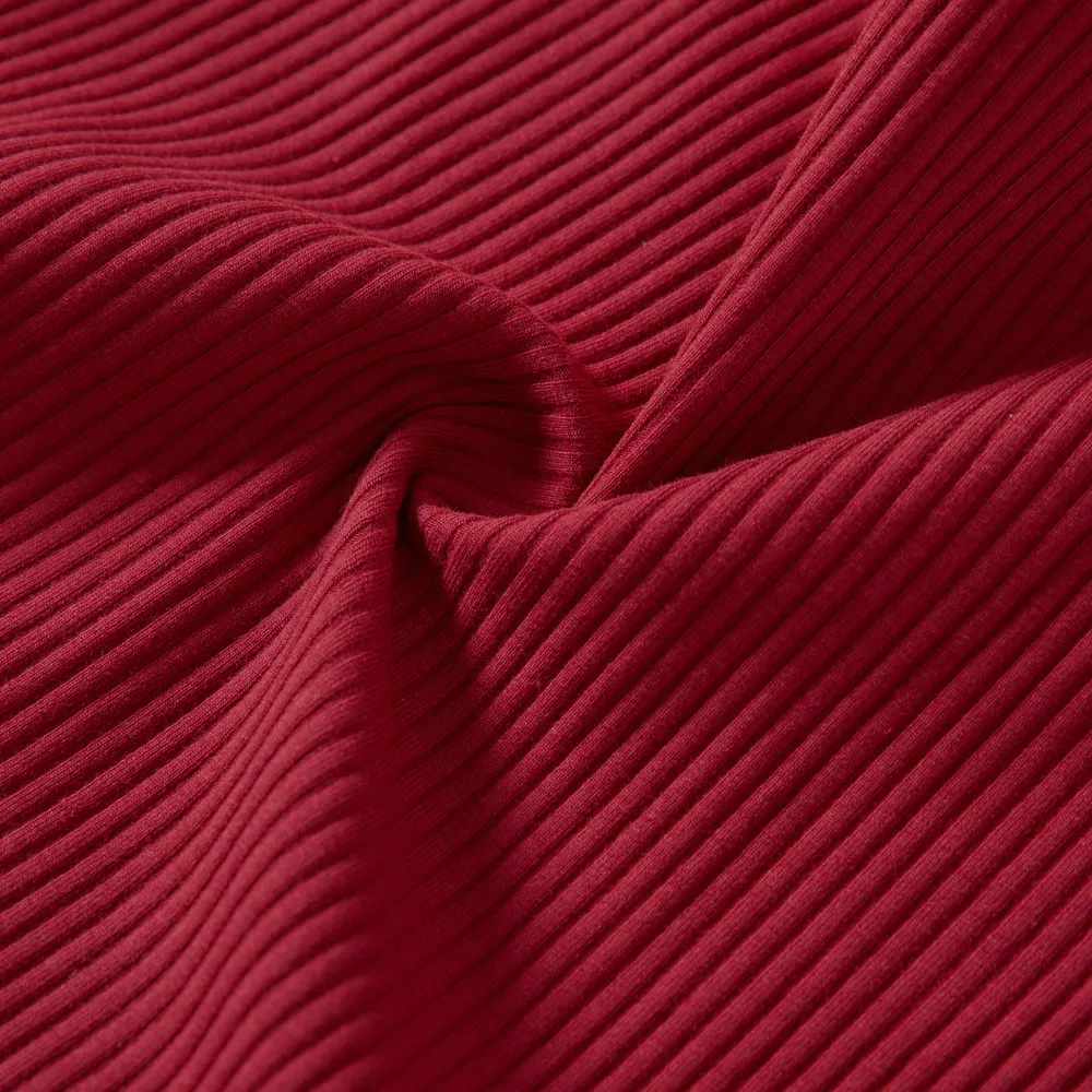 Mommy and Me Cotton Ribbed Spliced Ombre Mesh Dresses big image 8
