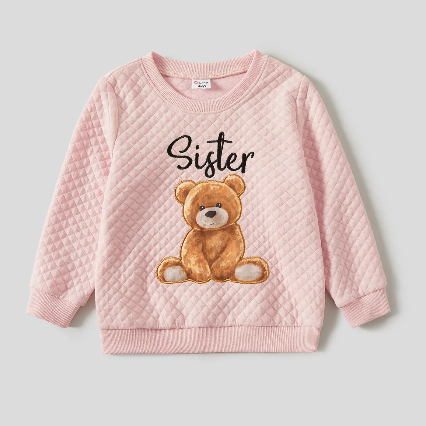 Family Matching Bear Print Long-sleeve Tops