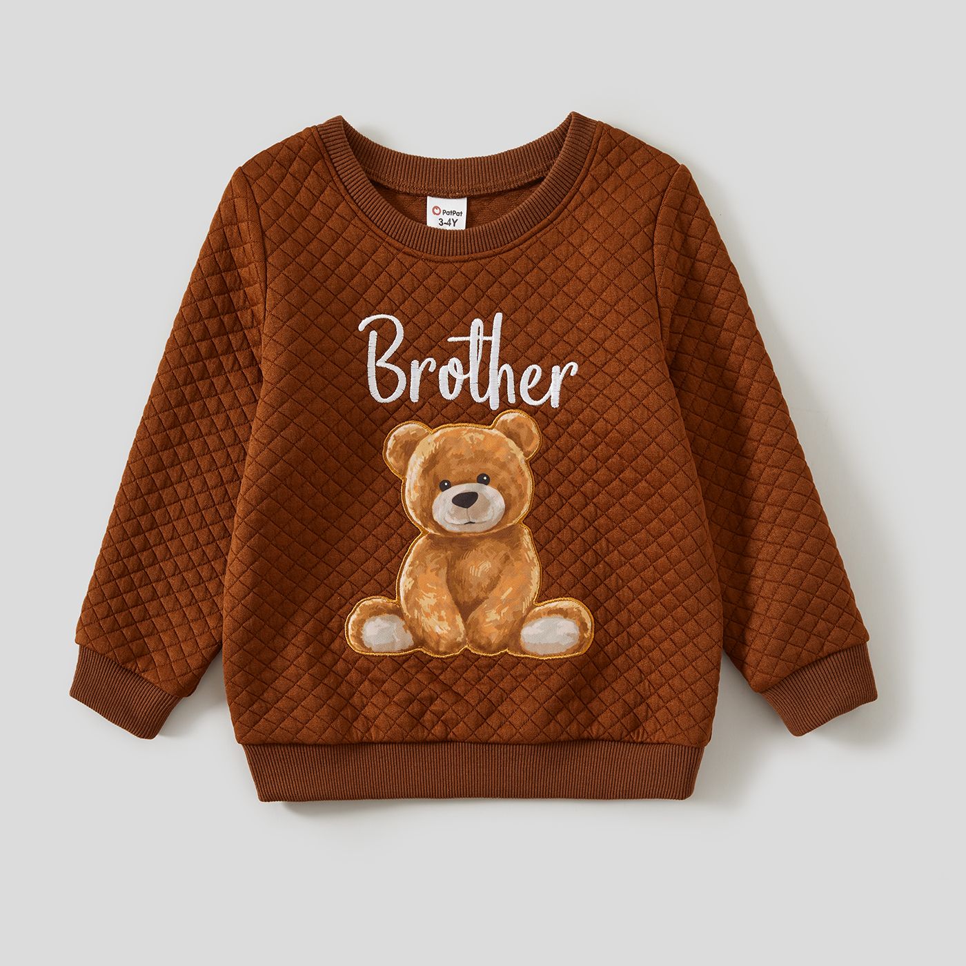 Family Matching Bear Print Long-sleeve Tops