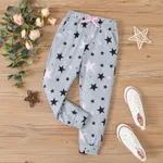 Kid Girl Letters Graphic Casual Pants Grey