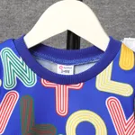 2pcs Baby Boy Allover Letters Print Long-sleeve Sweatshirt and Pants Set  image 3