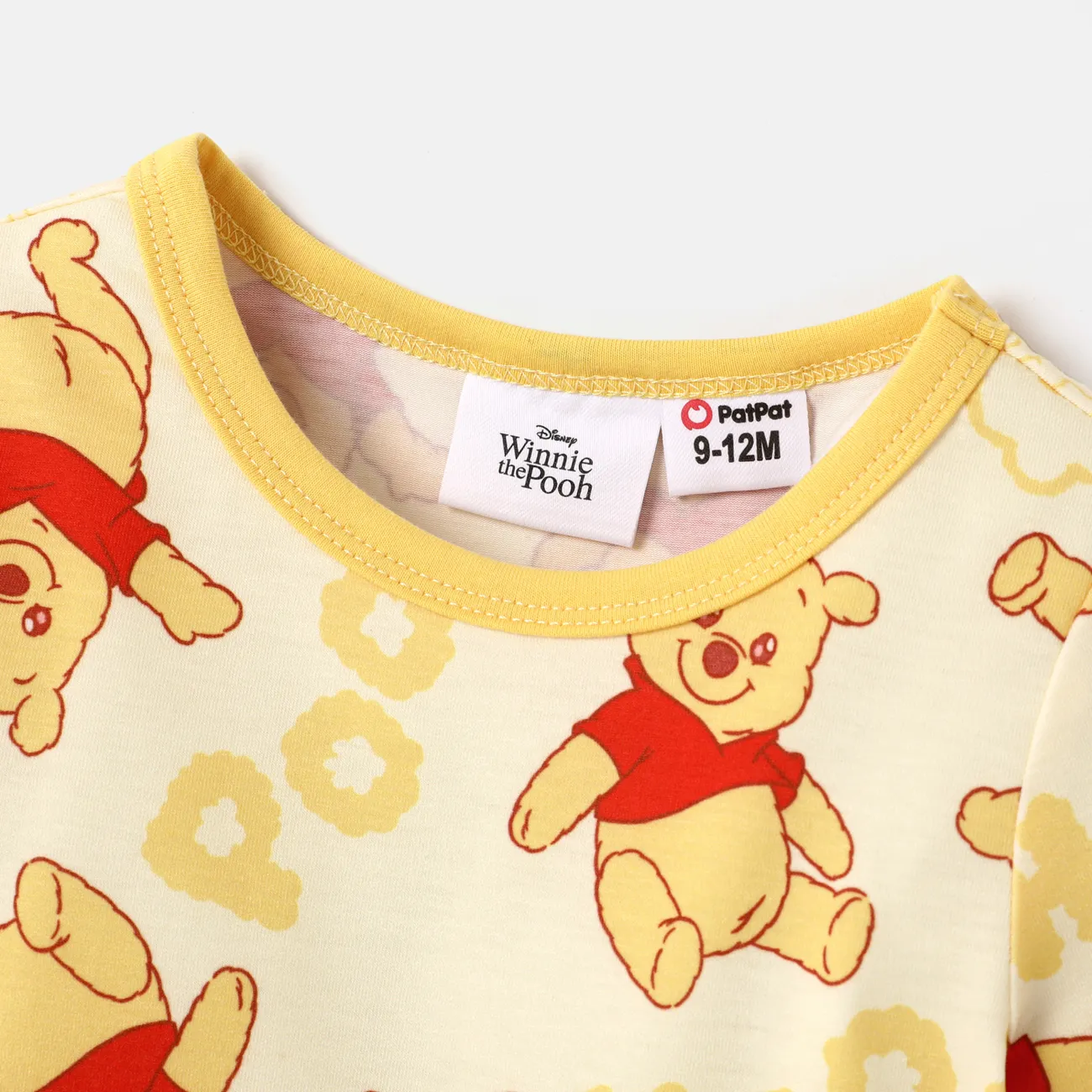 Disney Winnie the Pooh 2件 嬰兒 中性 熊 童趣 長袖 長腿連身衣 黃色 big image 1