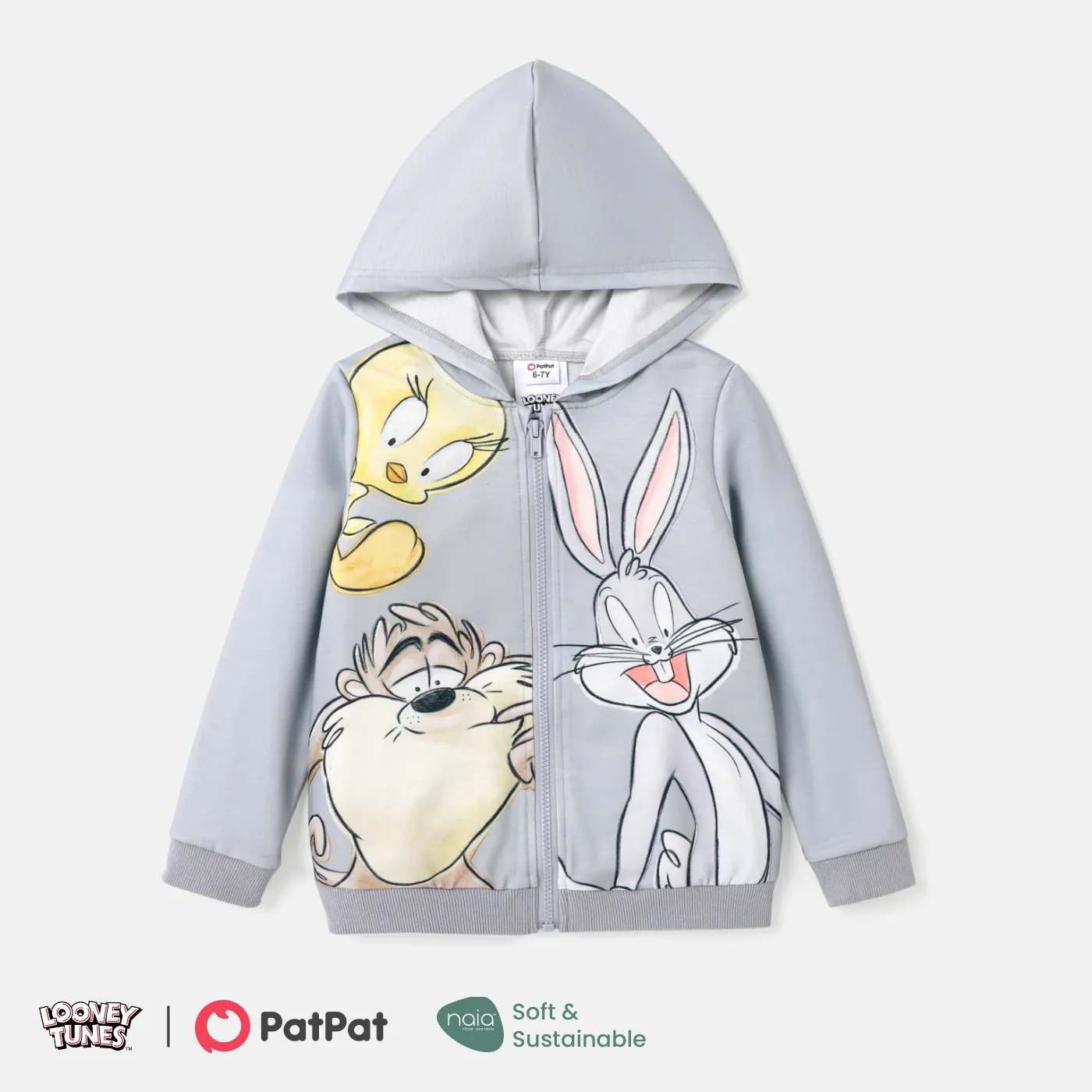 Looney Tunes Kid Girl/Boy Naia™ Character Print Long-sleeve Zip Up Hoodie 