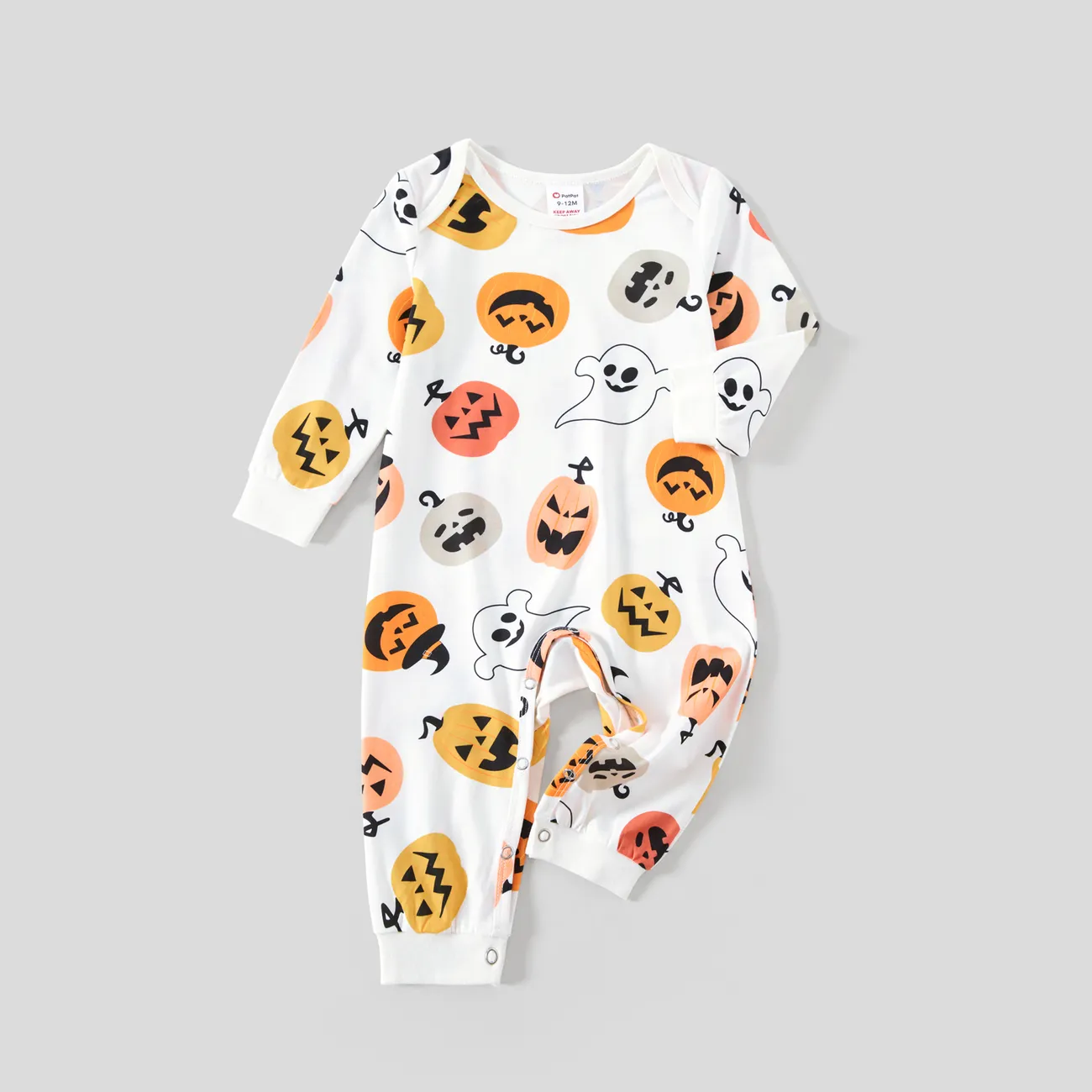 Dia das Bruxas Look de família Manga comprida Conjuntos de roupa para a família Pijamas (Flame Resistant) Branco big image 1