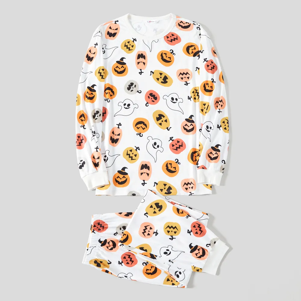 Halloween Family Matching All Over Pumpkin & Ghost Print Pajamas Sets (Flame Resistant)  big image 14