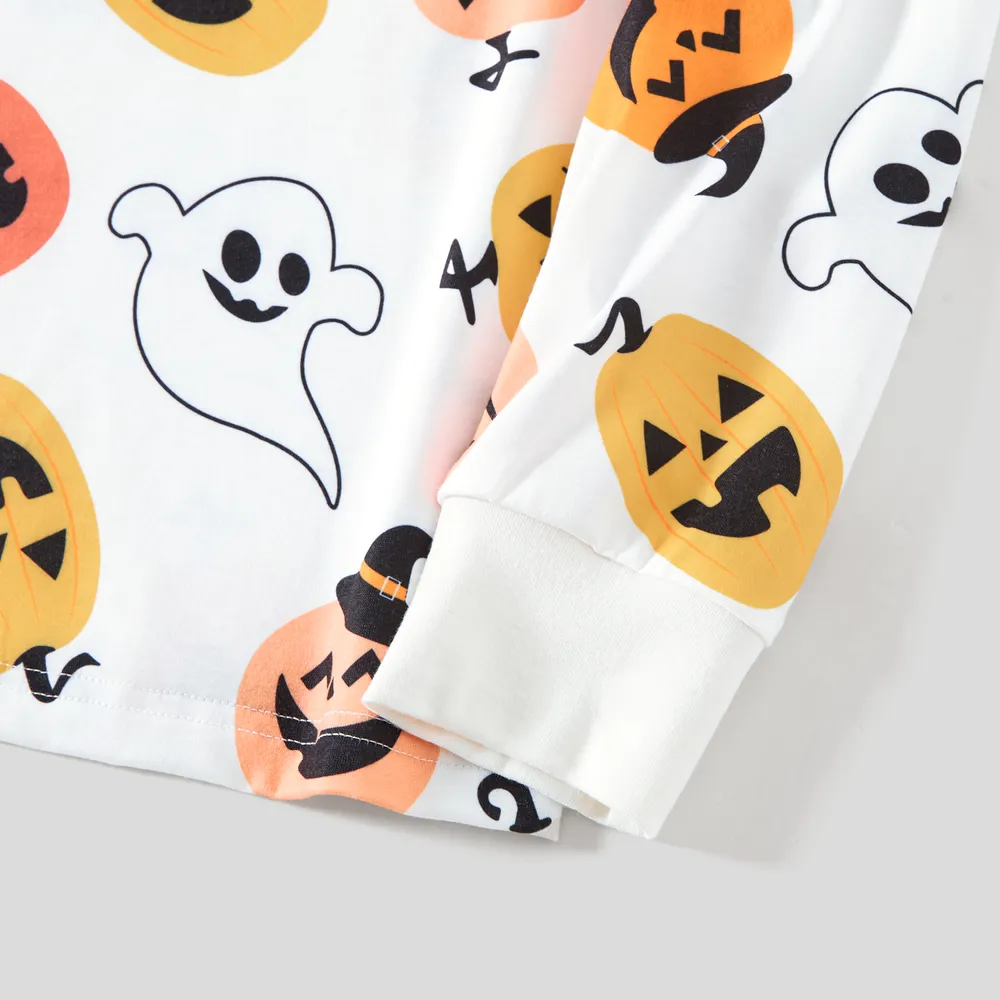 Halloween Family Matching All Over Pumpkin & Ghost Print Pajamas Sets (Flame Resistant) big image 16