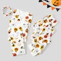 Halloween Family Matching All Over Pumpkin & Ghost Print Pajamas Sets (Flame Resistant)  image 2