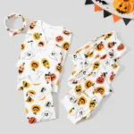 Halloween Family Matching All Over Pumpkin & Ghost Print Pajamas Sets (Flame Resistant)  image 2