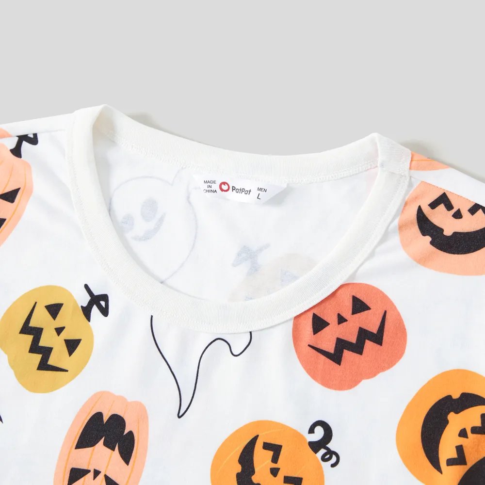 Halloween Family Matching All Over Pumpkin & Ghost Print Pajamas Sets (Flame Resistant) big image 19