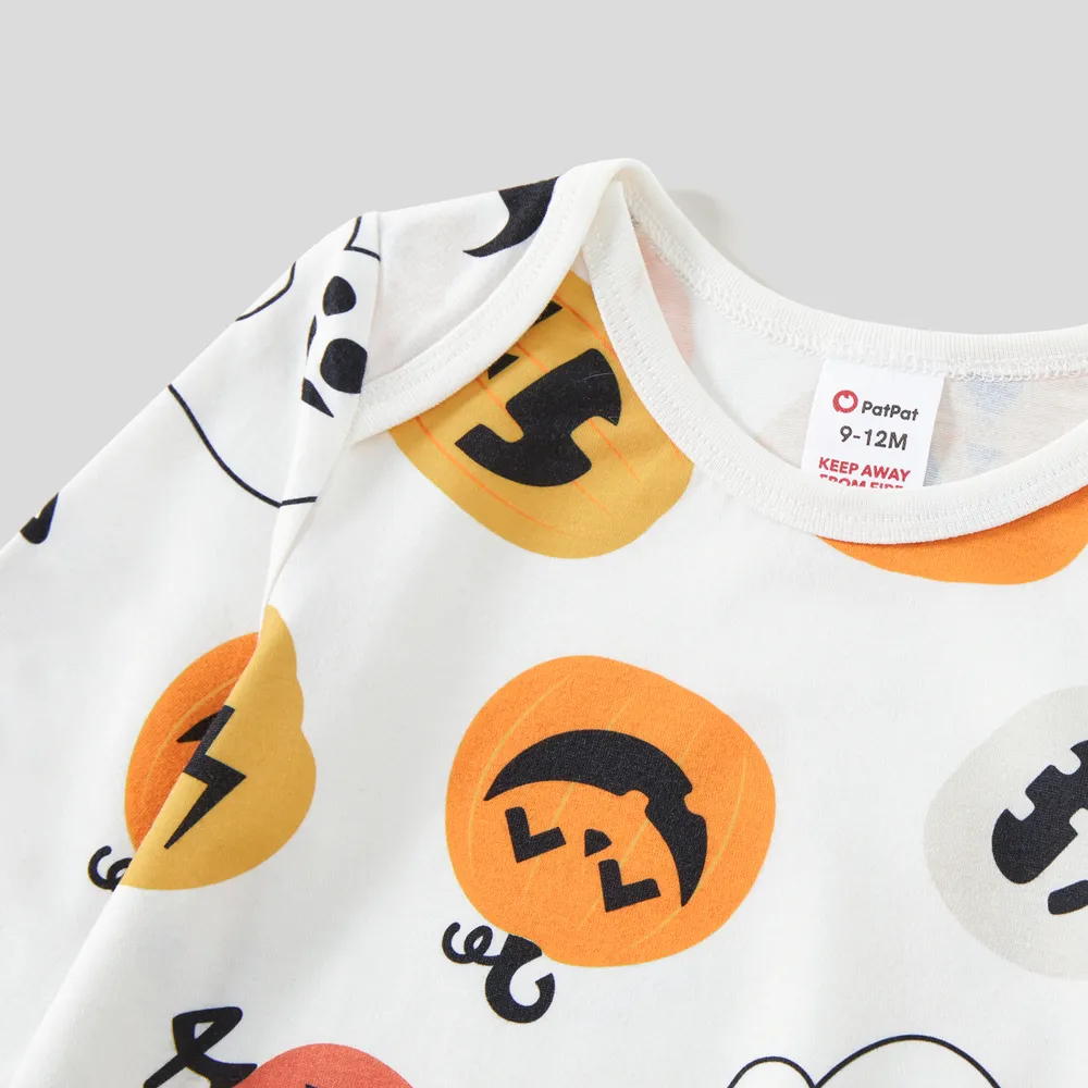 Halloween Family Matching All Over Pumpkin & Ghost Print Pajamas Sets (Flame Resistant) big image 6