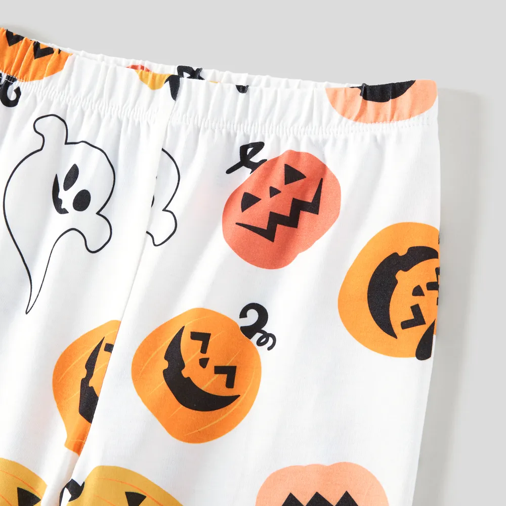 Halloween Family Matching All Over Pumpkin & Ghost Print Pajamas Sets (Flame Resistant) big image 11