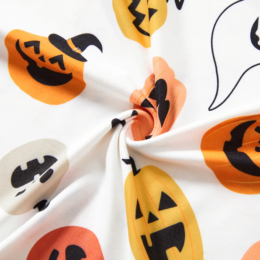 Halloween Family Matching All Over Pumpkin & Ghost Print Pajamas Sets (Flame Resistant) big image 13
