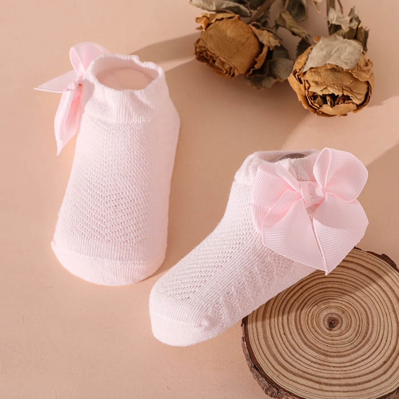 5 Colors Baby/Toddler Eyelet Bow Decor Socks