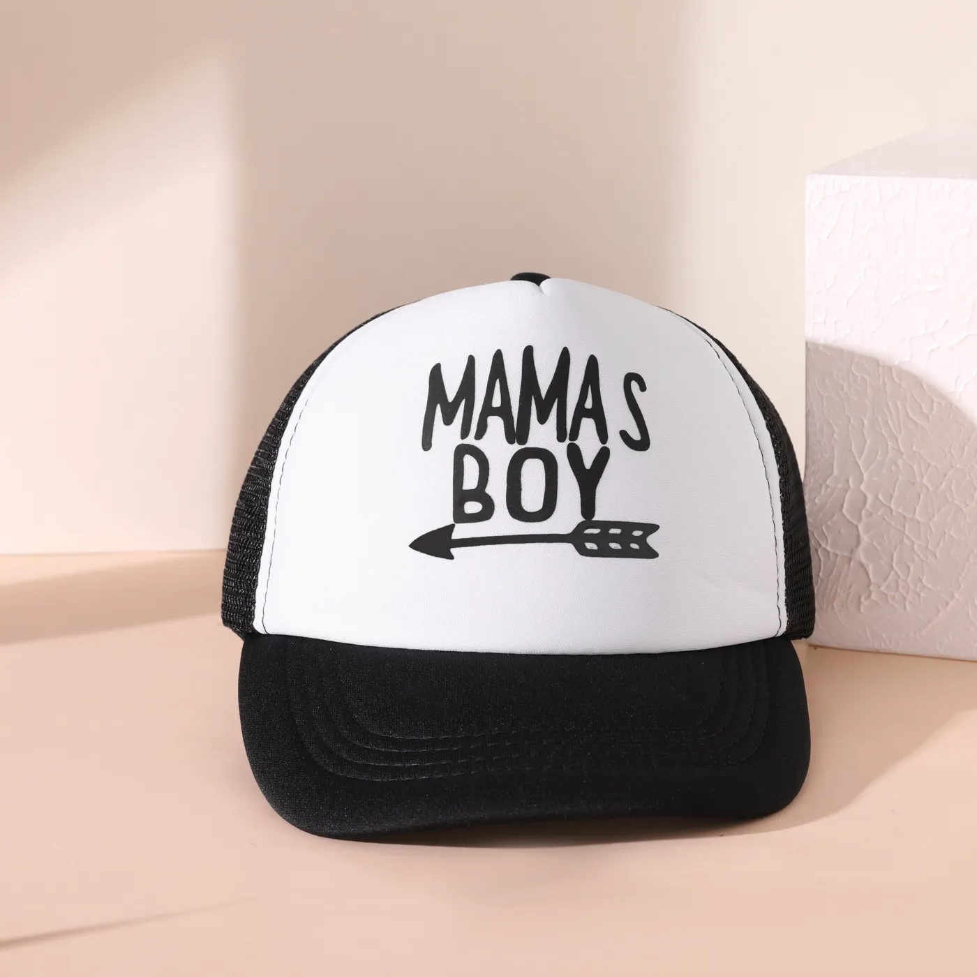 Letters Print Baseball Cap for Mom and Me Color block