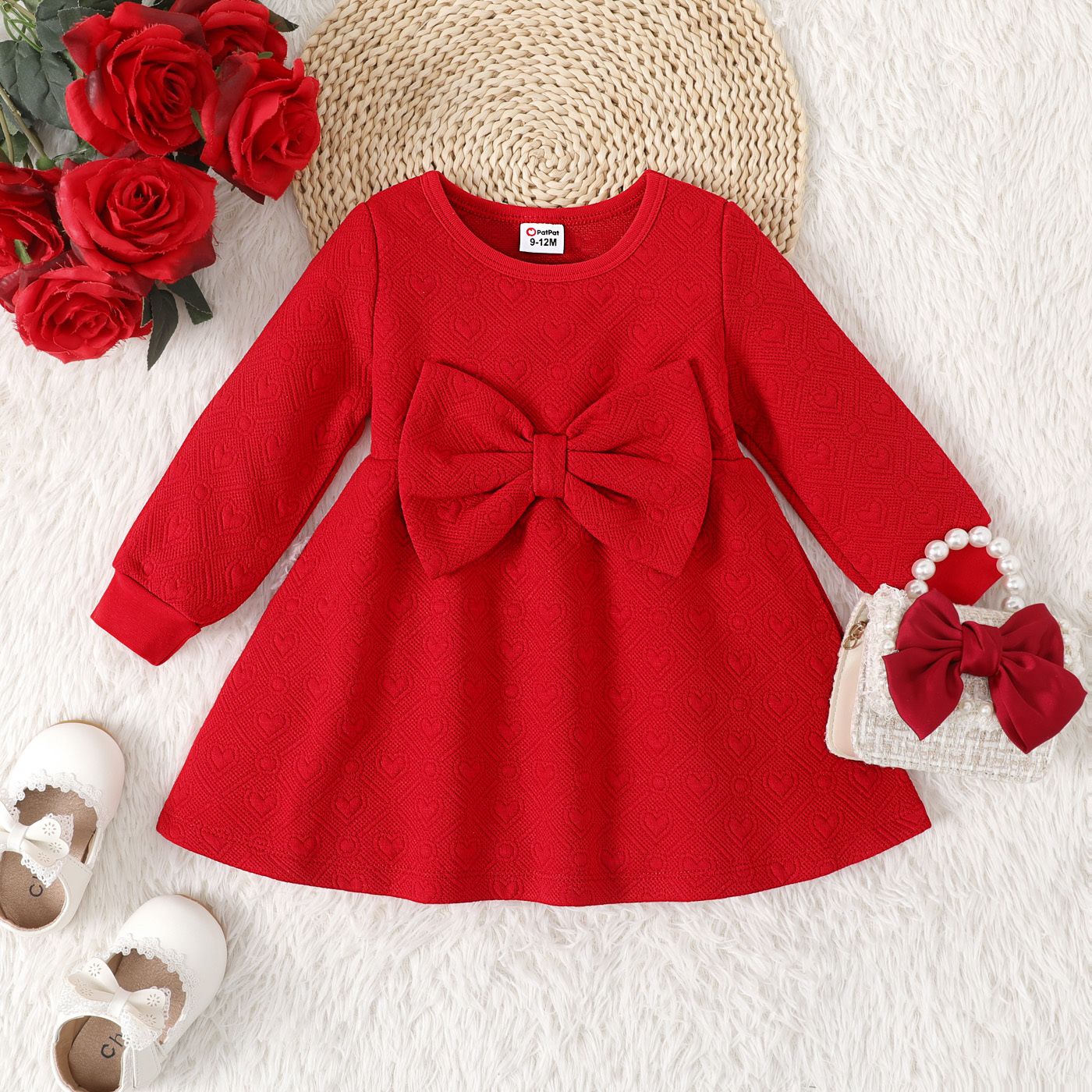 聖誕節 嬰兒 立體造型 甜美 長袖 連衣裙
