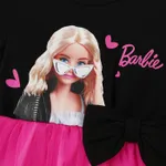 Barbie Toddler Girl Figure Print Bow Decor Long-sleeve Mesh Panel Fairy Dress PINK-1 image 2