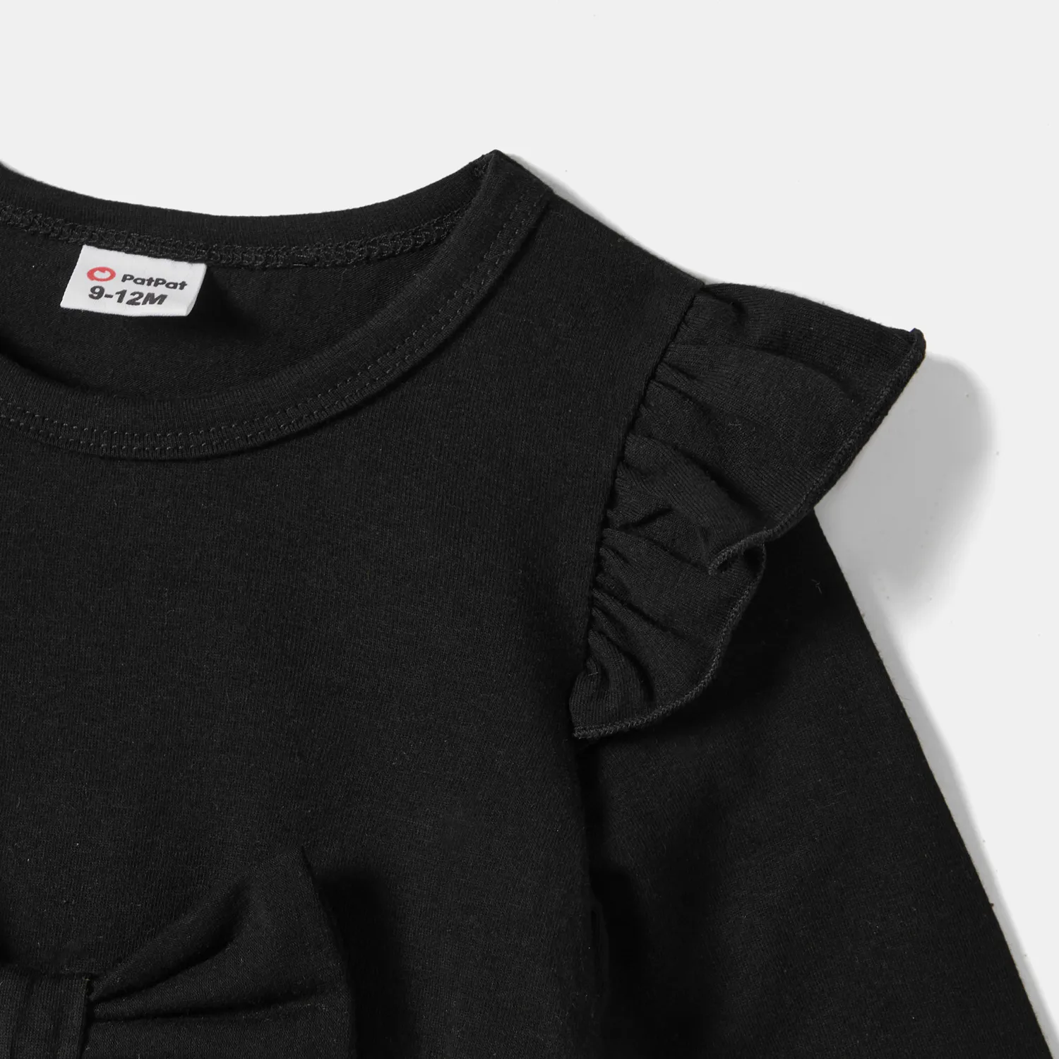 Family Matching Colorblock Long-sleeve Tops and Embroidered Butterfly Mesh Splicing Dresses Sets ColorBlock image 3