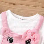 2PCS Toddler Girl Childlike Bear Pattern Suit-Dress  Pink image 4