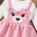 2PCS Toddler Girl Childlike Bear Pattern Suit-Dress  Pink image 3