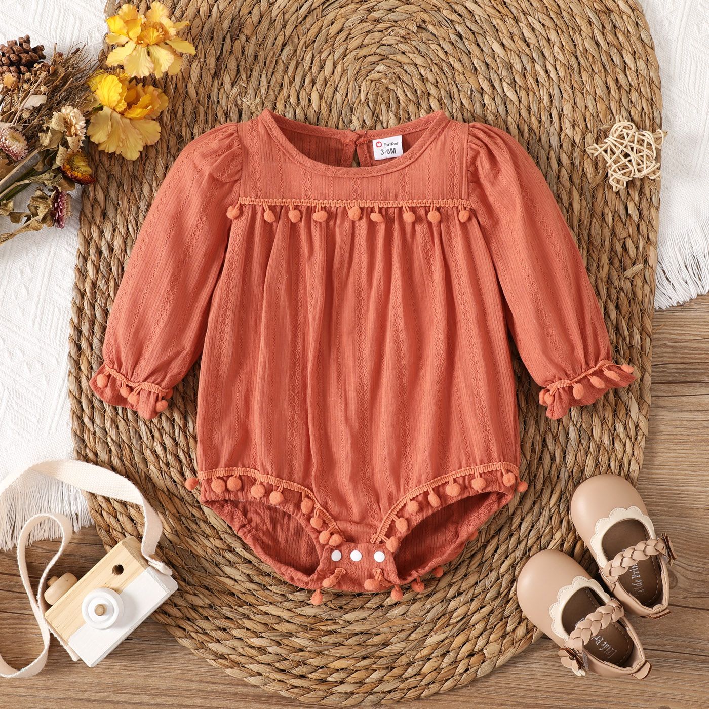 100% Cotton Baby Girl  Sweet Tassel Romper