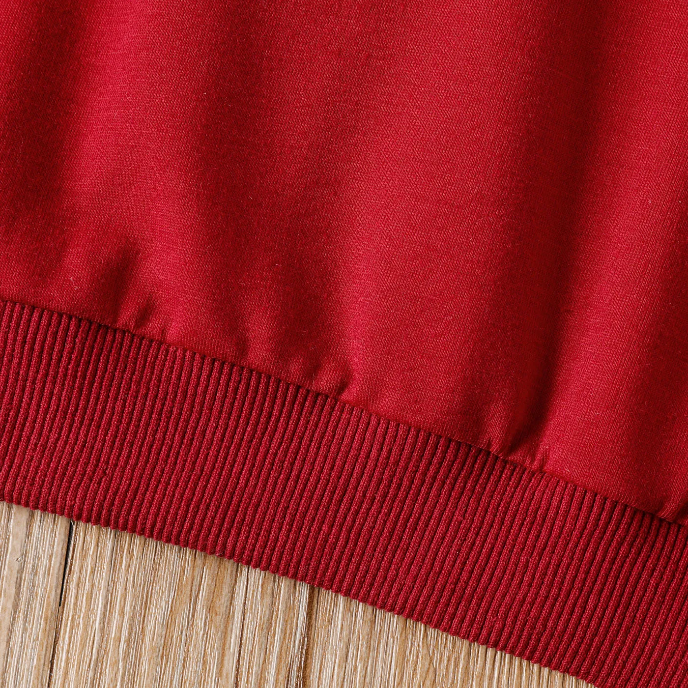 Kid Girl Solid Spliced Design Sweatshirt Red image 4