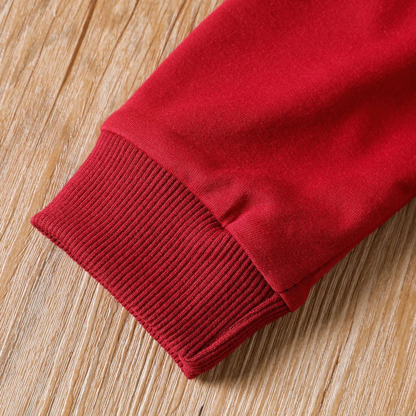 Kid Girl Solid Spliced Design Sweatshirt Red image 5