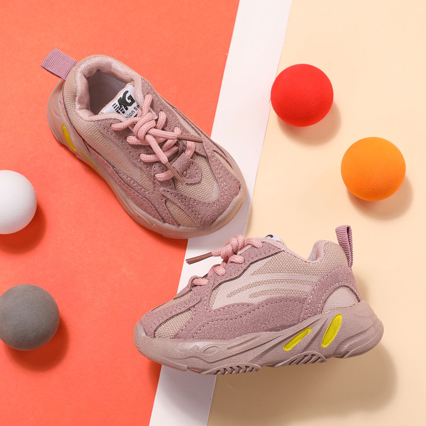 

Toddler/Kid Fabric Stitching Lace-up Front Sports Shoes
