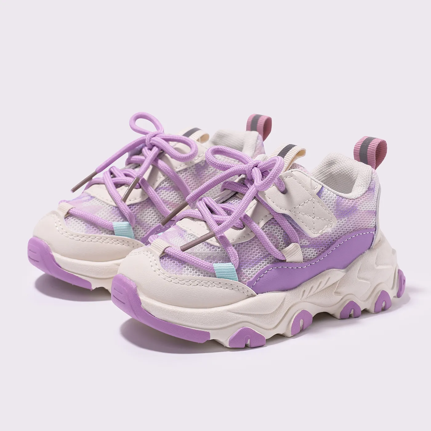 Toddler/Kid Breathable Lace-up Sports Shoes Light Purple image 4