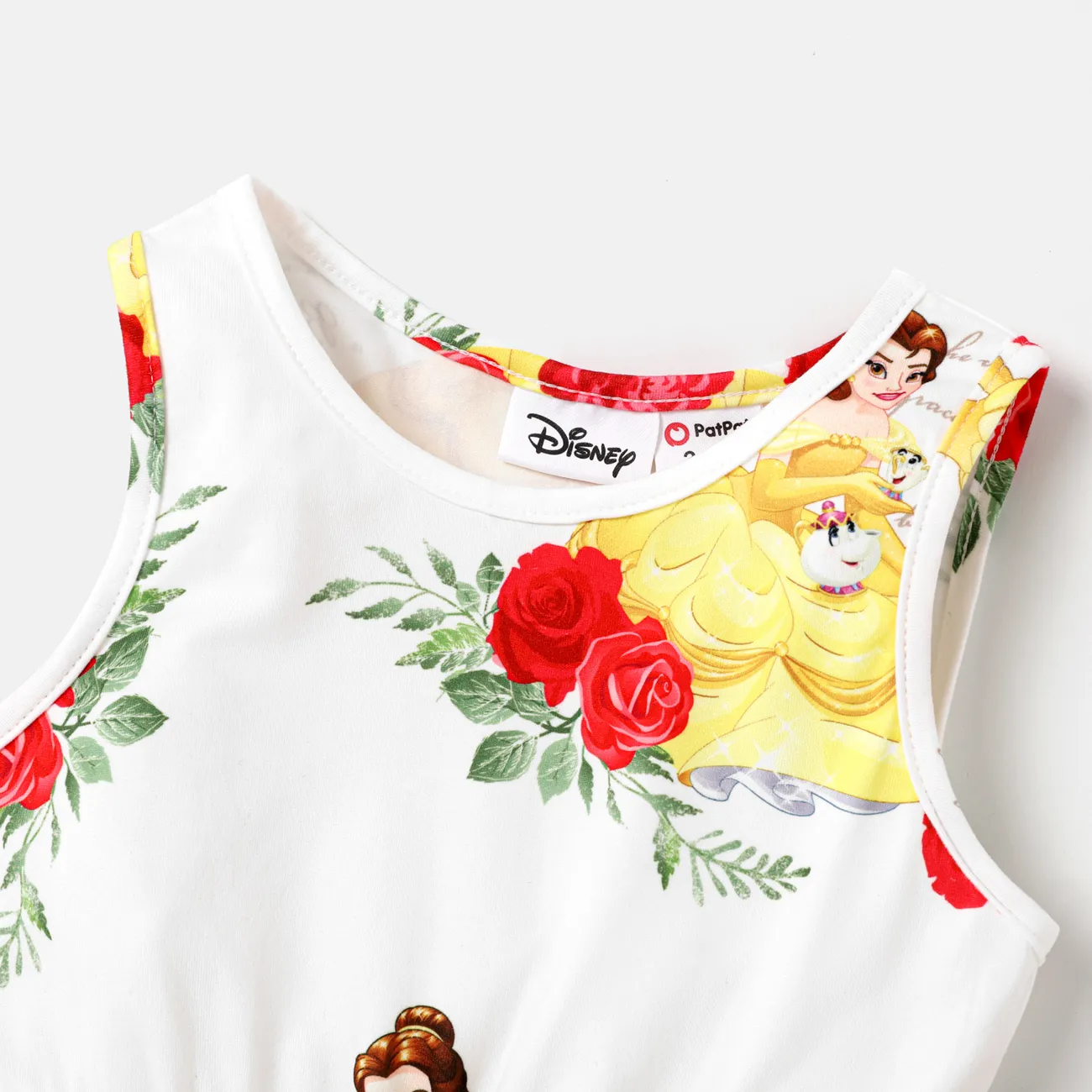 Disney Princess Toddler Girl 2pcs Ruffled Cardigan and Floral Print Tank Dress Set  Yellow big image 1