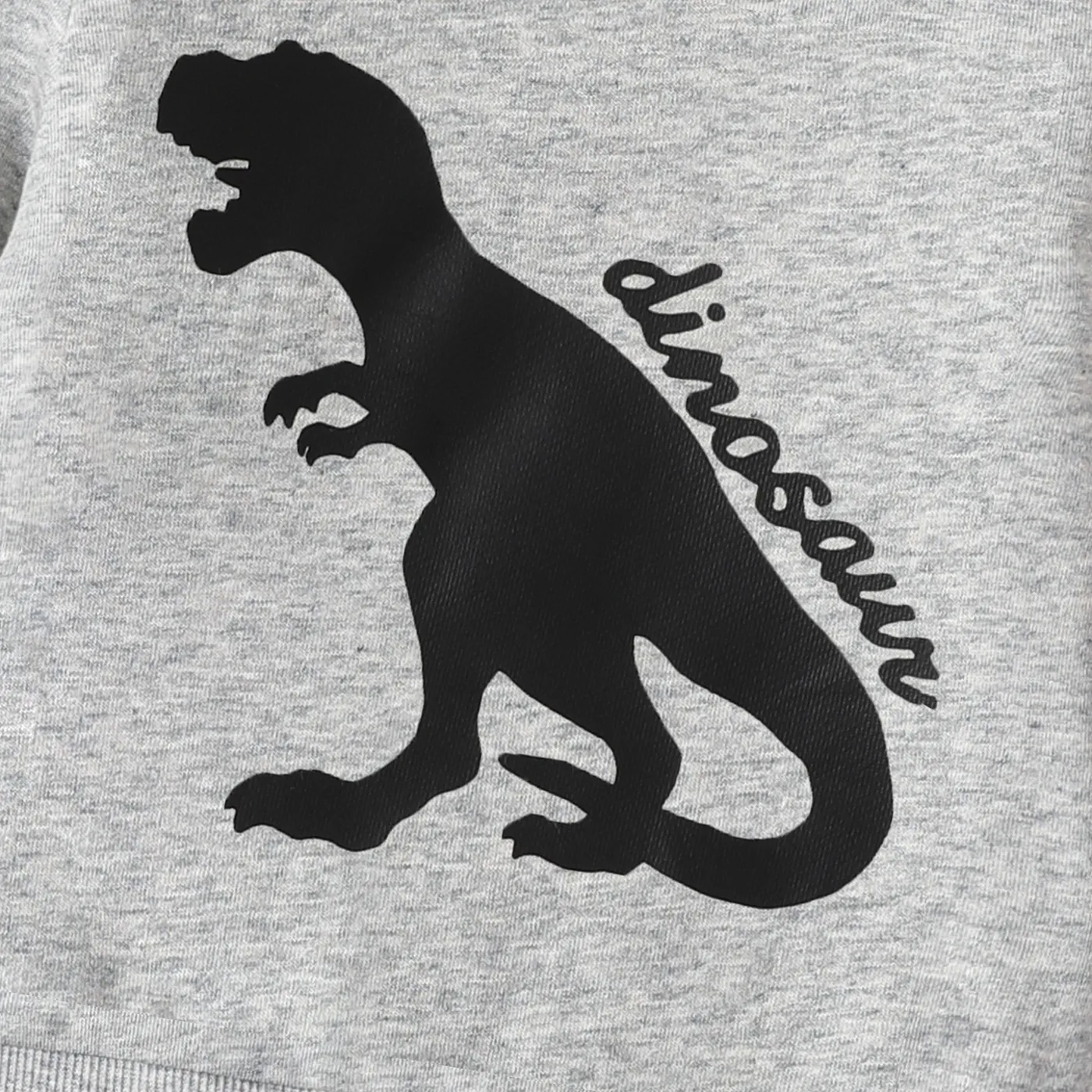 Bebé Menino Dinossauro Casual Manga comprida Sweatshirt Cinzento image 3