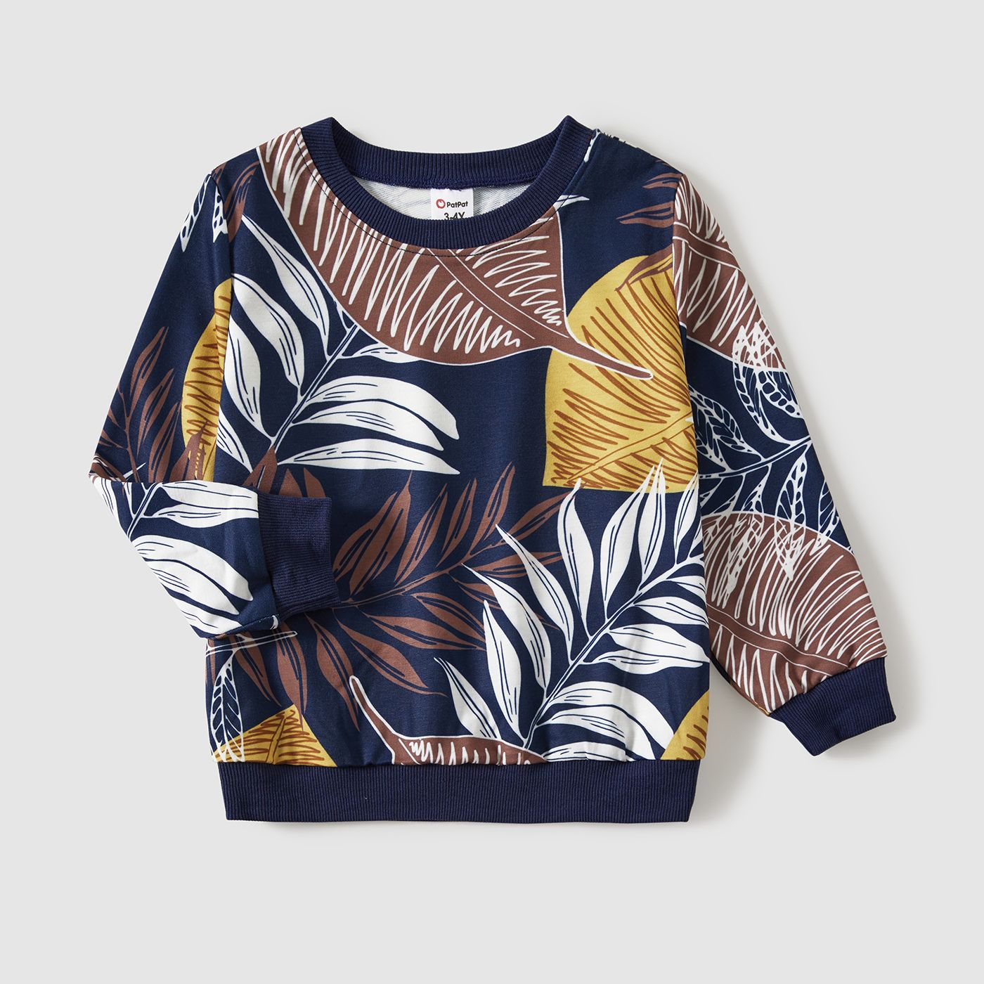 

Family Matching Leaf Print Long-sleeve Sweatshirts