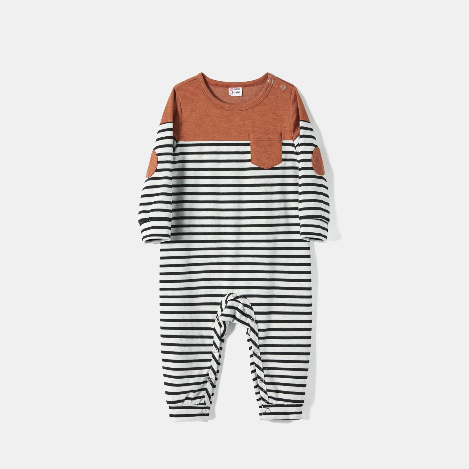 Family Matching Long-sleeve Striped Spliced Dresses And Tops Sets