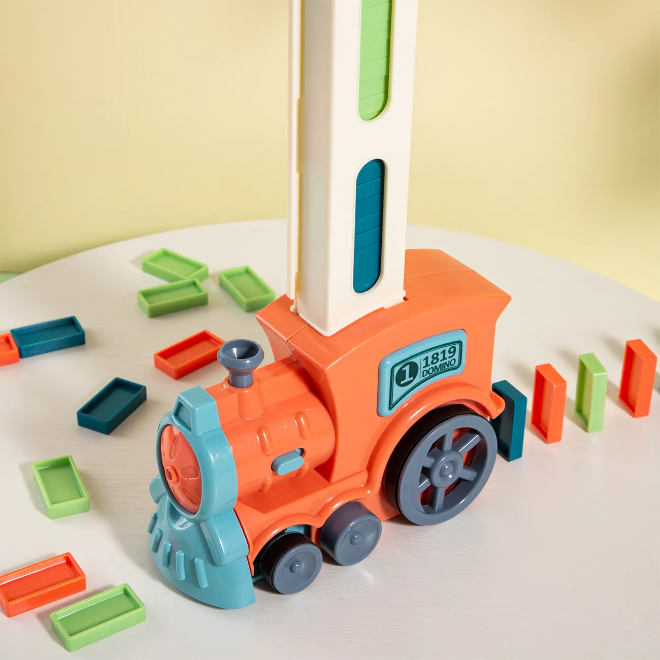 Kids Electric Domino Train Set with Simulate Train Sound Domino Building and Stacking Toy  Educational DIY Toy Gift (Electric train and dominoes need to be purchased separately)