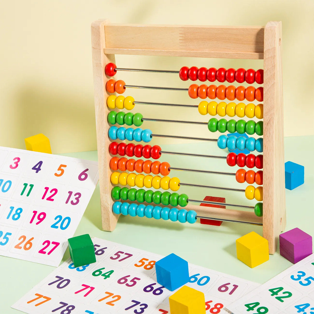Clásico juguete educativo de madera con 110 tarjetas Color-A big image 1