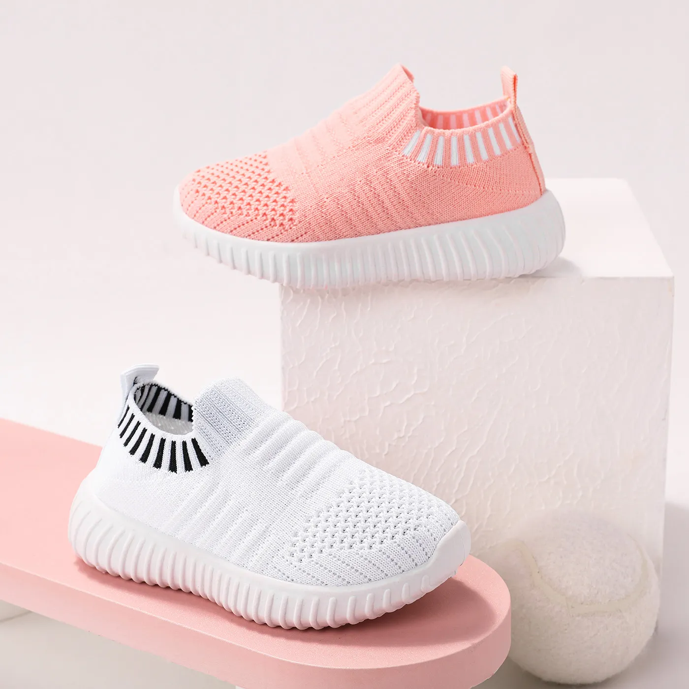Toddler / Kid Knit Panel Slip-on Sports Shoes  image 2