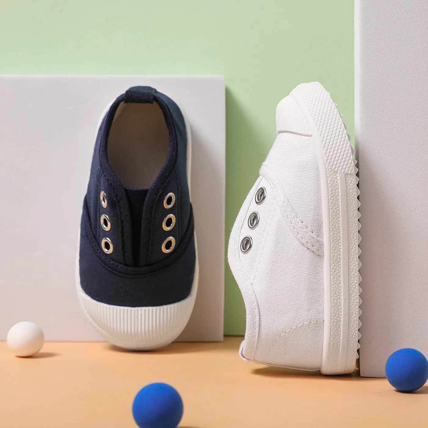 Toddler / Kid Solid Breathable Slip-on Canvas Shoes