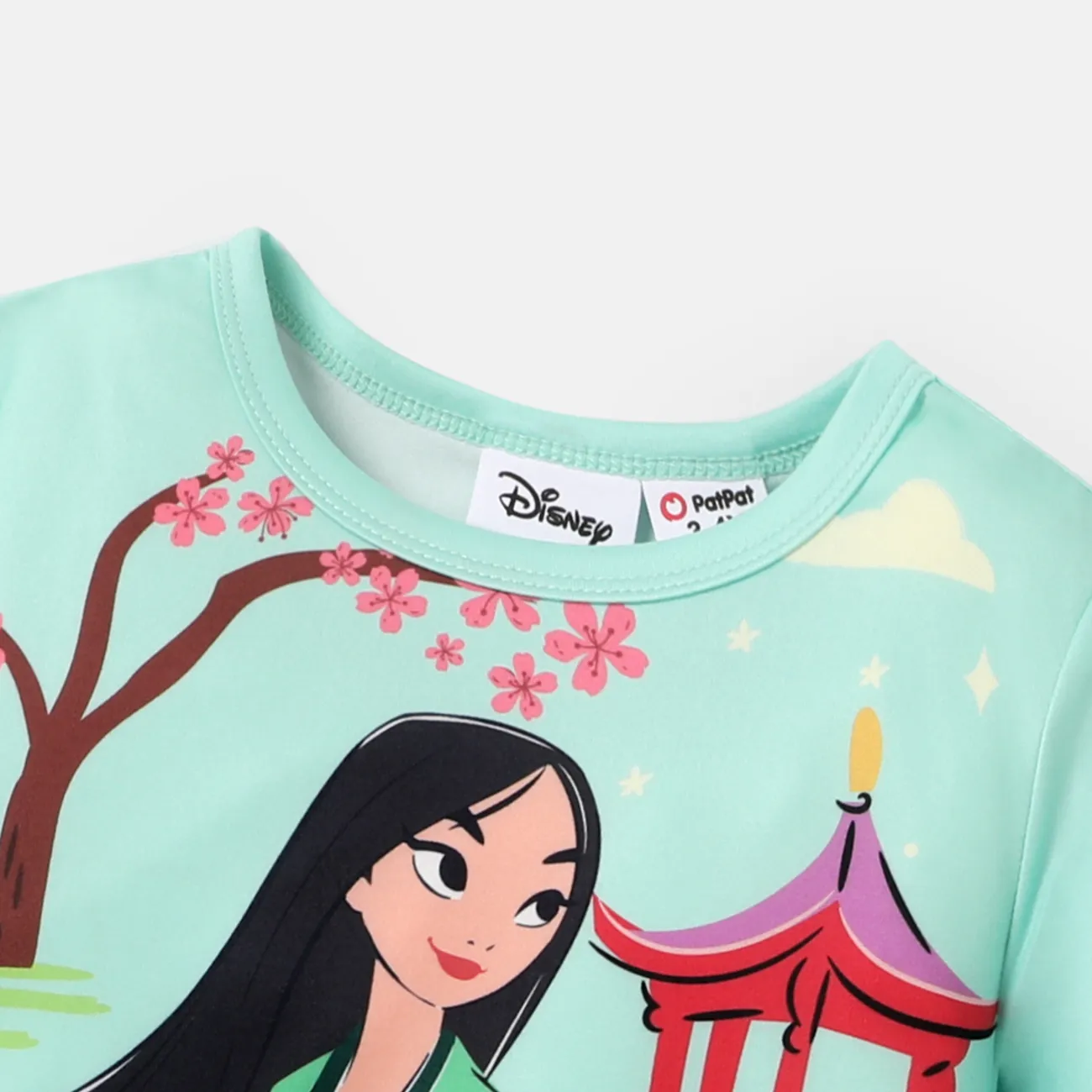 Disney Princess 2 unidades Niño pequeño Chica Volantes Infantil conjuntos de camiseta Verde big image 1