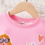 Kid Girl Letter Figure Print Pullover Sweatshirt  image 2