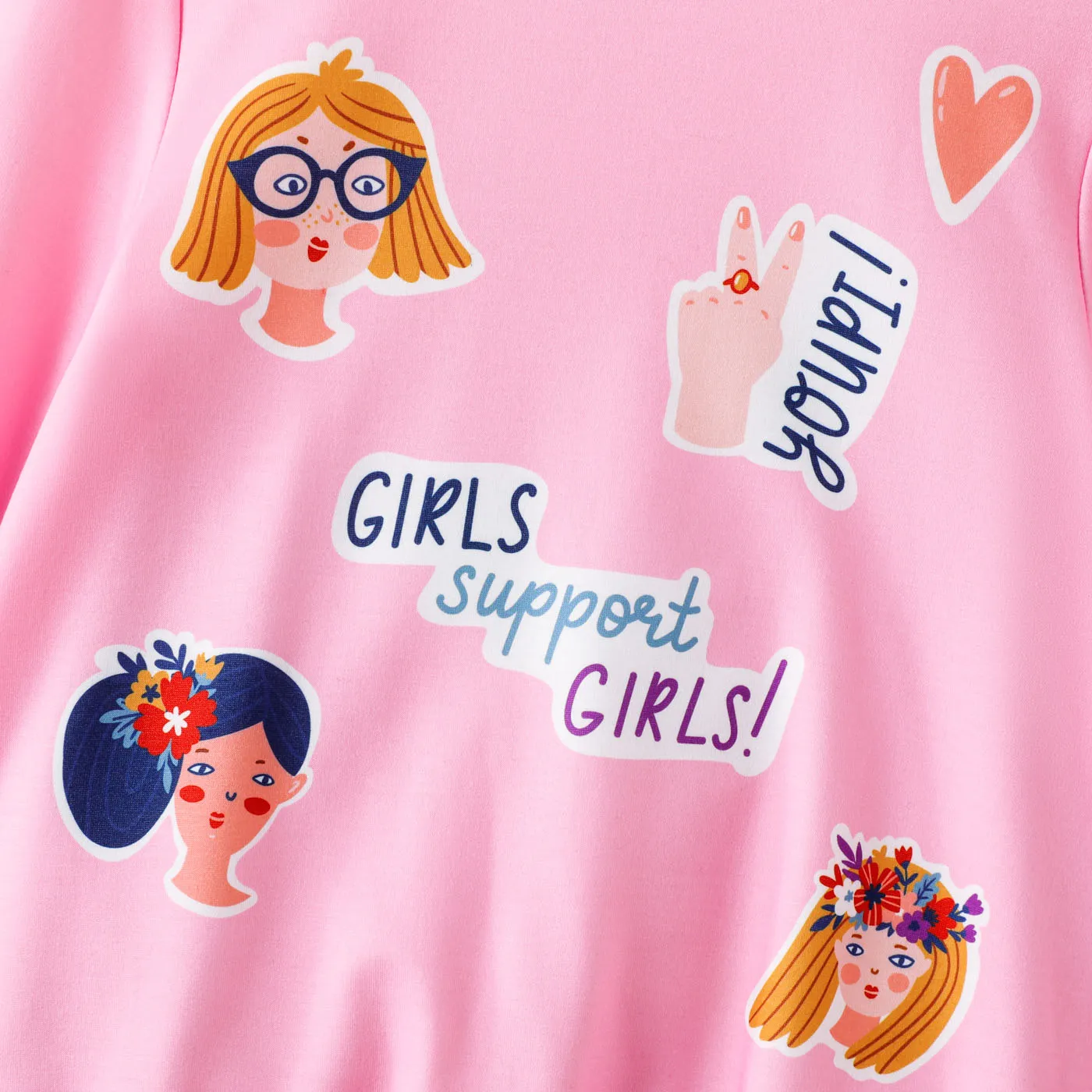 Kid Girl Letter Figure Print Pullover Sweatshirt  image 3