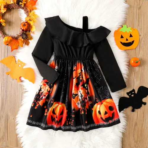 Kid Girl Halloween Cold/Open Sleeves Dress 