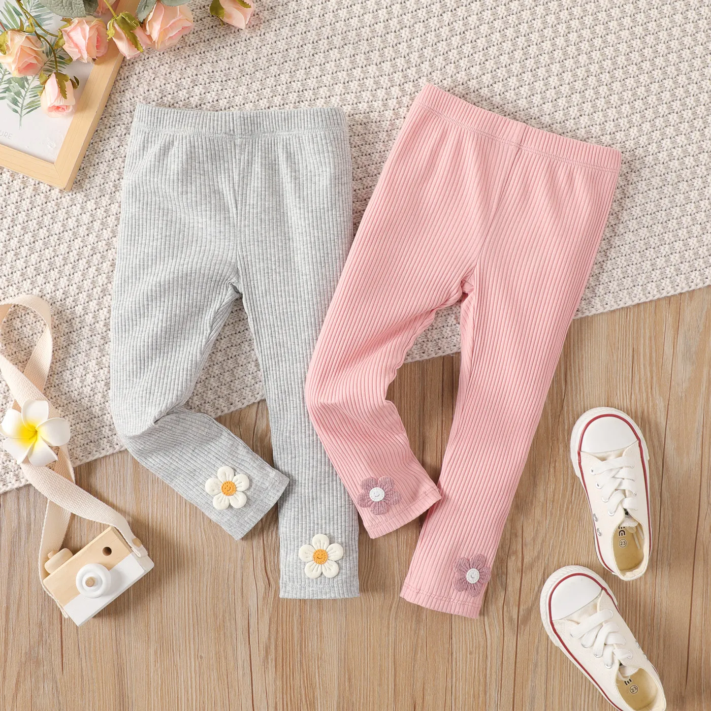 Criança Menina Hipertátil/3D Básico Leggings/Slim-fit/Bootcut  image 2