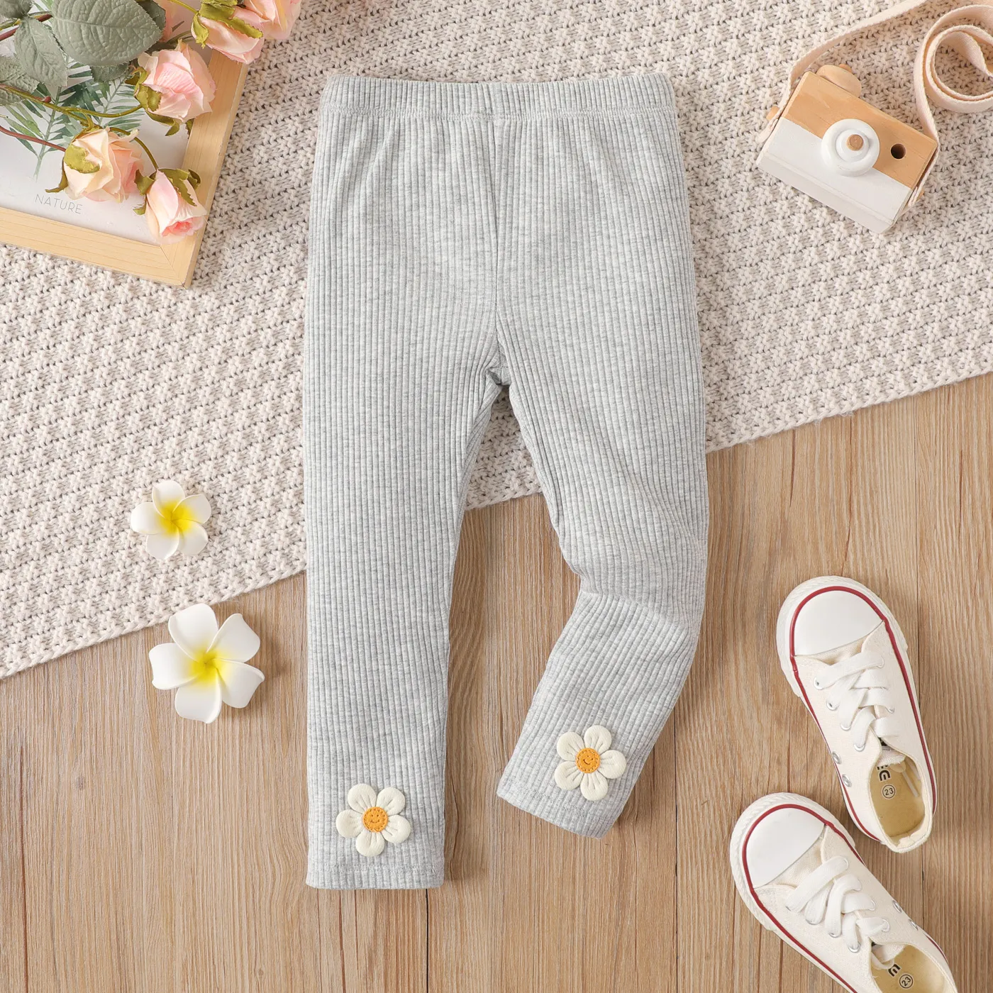 Criança Menina Hipertátil/3D Básico Leggings/Slim-fit/Bootcut cinza salpicado
