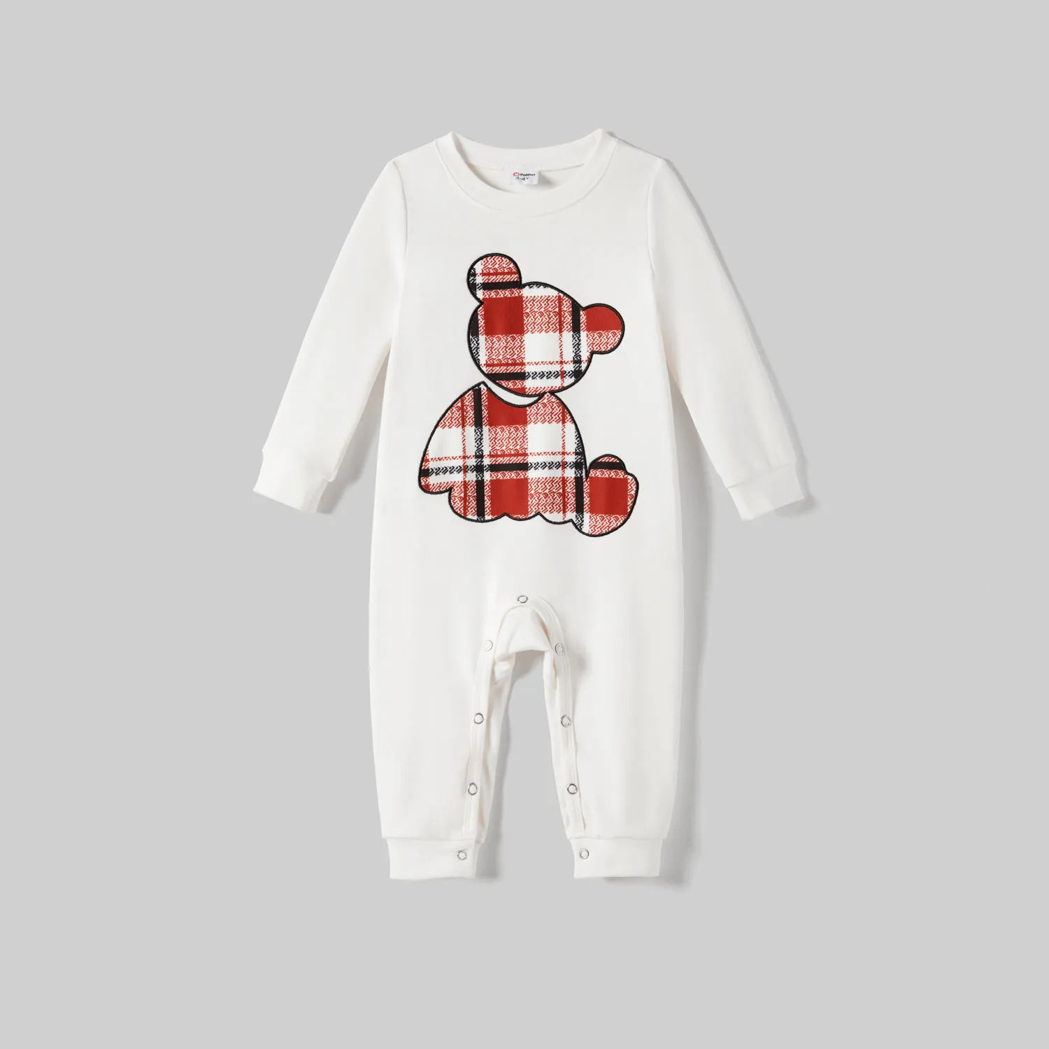 Family Matching Casual Long-sleeve Color-block Tops & Grid/Houndstooth Belted Dresses Sets   image 3