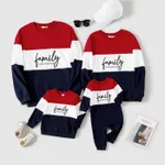 Family Matching Colorblock Letter Print Crew neck Long-sleeve Sweatshirts
  image 2