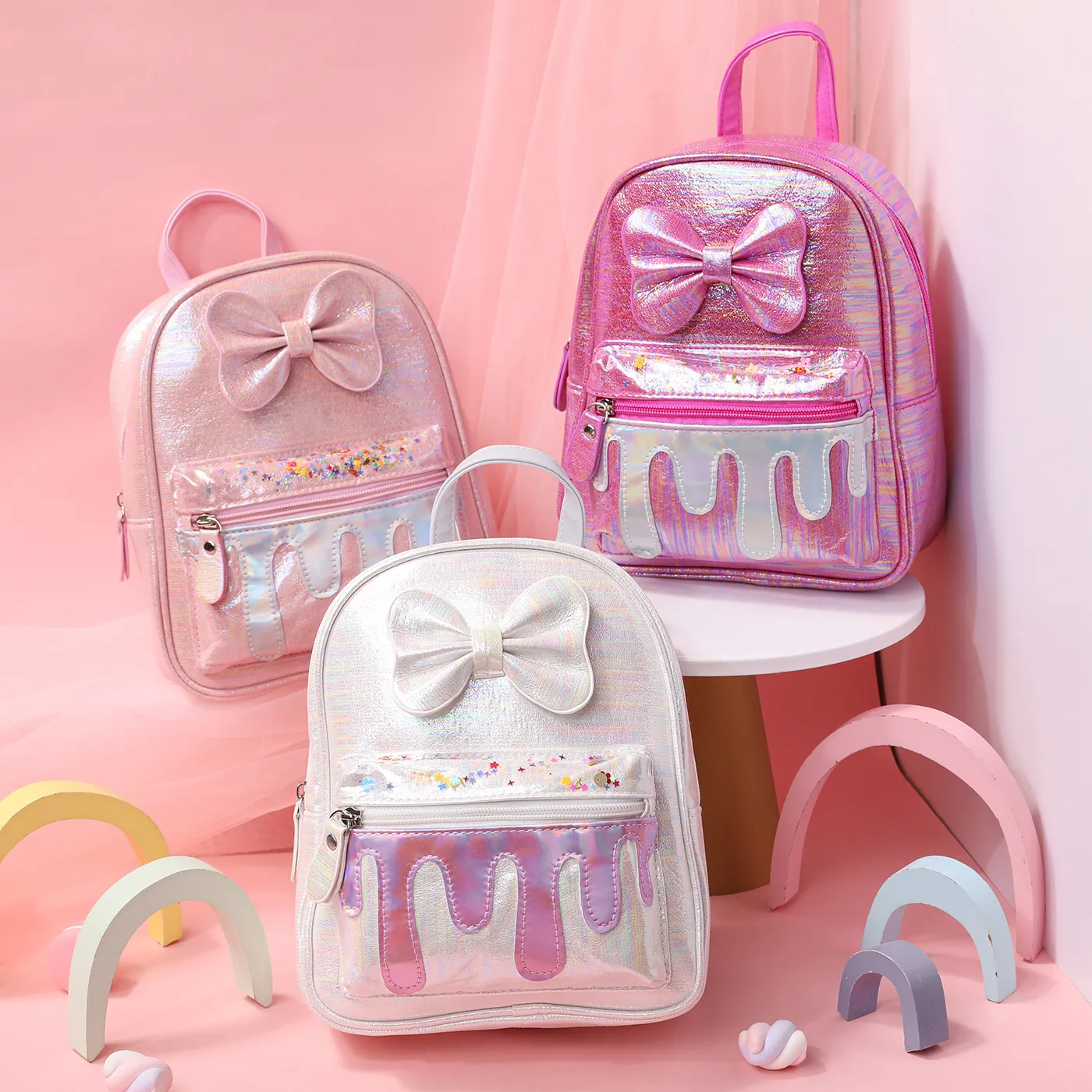 Toddler/Kid Bow Decor Zipper Backpack 
