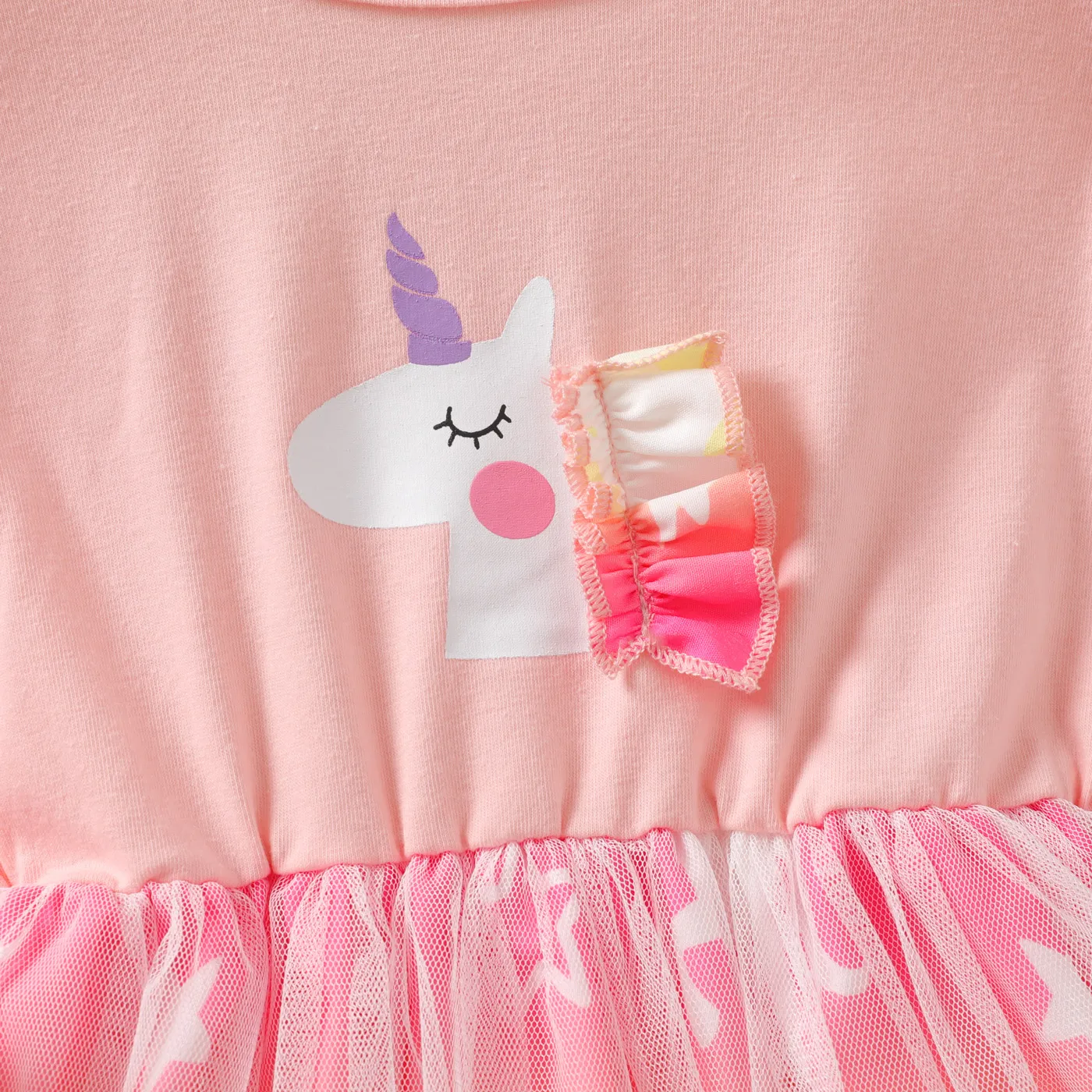 Criança Menina Hipertátil/3D Bonito Unicórnio Vestidos Rosa image 4