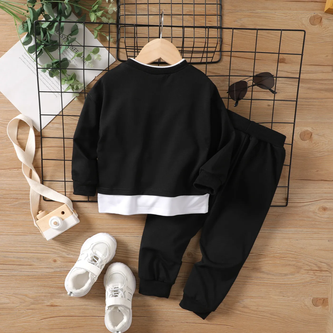 2pcs Toddler Boy Marine and Ship Element Faux Layered Set  image 2