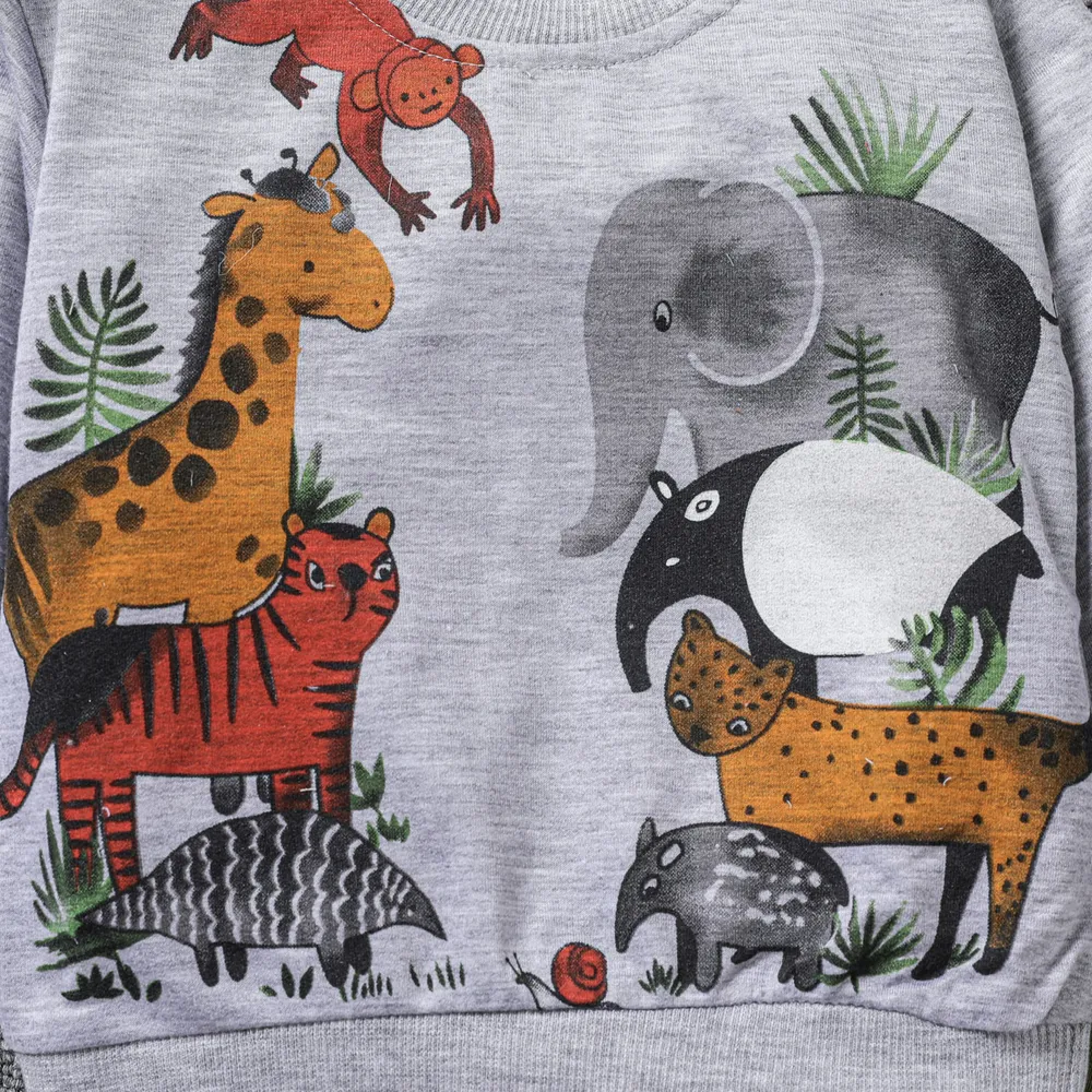 2pcs Baby/Toddler Boy Childlike Animal Pattern Set big image 4